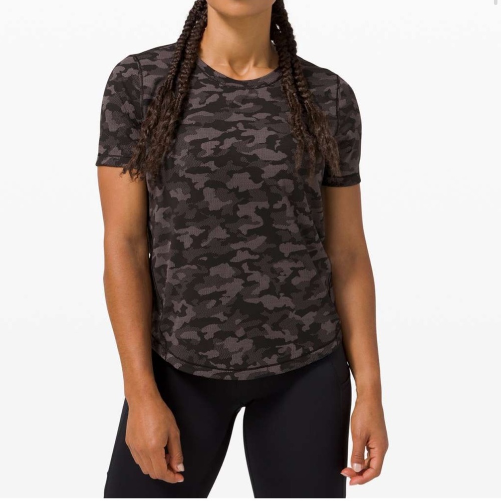 Lululemon Long Distance short sleeve tee in Heritage Camo